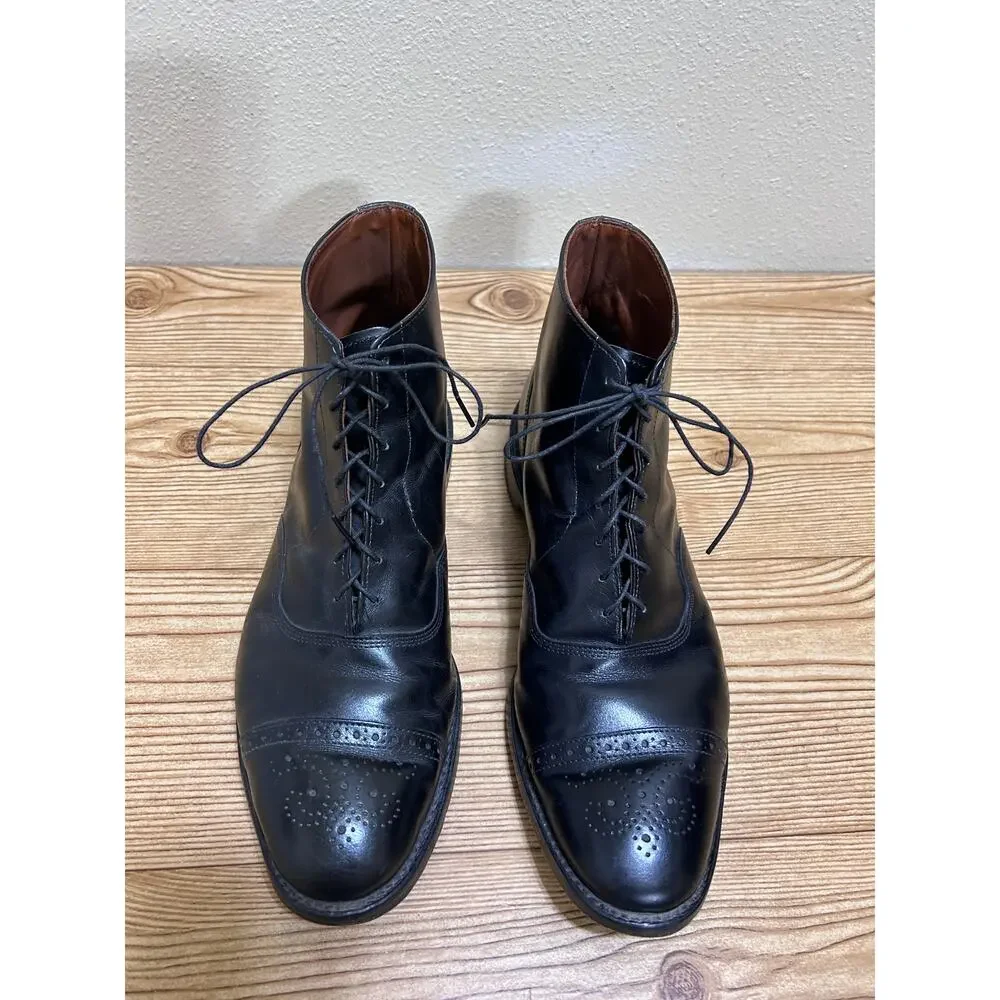 Allen Edmonds Fifth Street Men’s Dress Boots 11 Black Leather Cap Toe Brogue